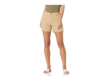 Amazon Essentials Pantalones Cortos Caquis de Corte Ajustado y Tiro Medio de 12,7cm (Disponibles en Cortes Recto y Curvy) Mujer