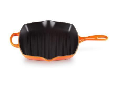 LE CREUSET Sartén skillet cuadrada grill de hierro fundido, 26 cm, Volcanico, 20183260900422