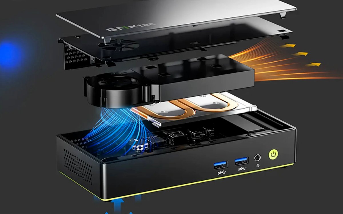 Disassembled by Geekom; a compact cooling solution revealed. ©Geekom