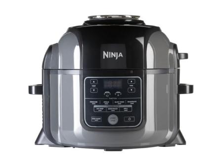 Ninja Foodi Electric Multicooker, 6 L, 7 functions in 1, Pressure Cooker, Air Fry, Slow Cook, Steamer, Oven, Grill and Saute, in stainless steel and black, OP300EU
