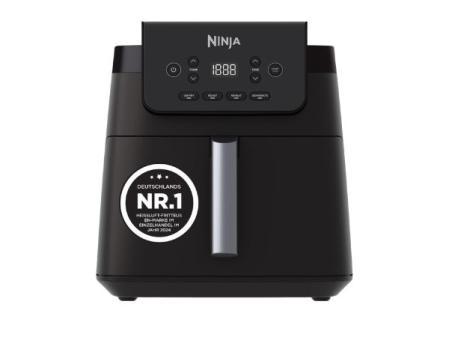 Ninja Air Fryer, 6.2 l, Oil-free, Family basket, Handle, Fry with air, Roast, Reheat, Dehydrate, Dishwasher-safe, Nonstick,  Black, AF170EU