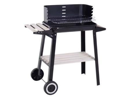 Charcoal barbecue with adjustable grills