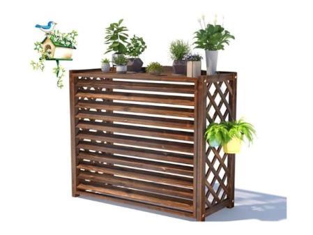 Genérico Cubierta de Madera para Aire Acondicionado - Pantalla de celosía para Valla Exterior y Soporte para Flores, ocultación de Unidad de Aire Acondicionado de Madera Maciza, 4 tamaños Disponibles