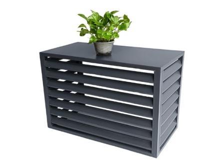 Cubierta de Aire Acondicionado de Aluminio con Soporte para Flores, Rejilla Exterior, Valla para Dispositivos Exteriores, Pantalla Decorativa, Valla de Privacidad con Diseño de Persianas (Color: Negro