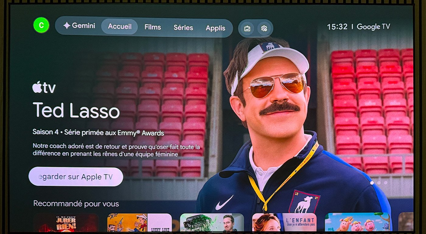 The home page of Google TV remains faithful to itself. ©Charles Gouin-Peyrot for Clubic