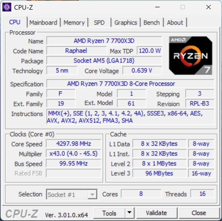 AMD Ryzen 7 7700X3D