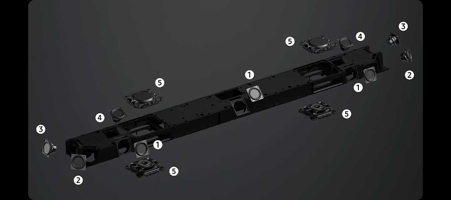 With its 13 transducers, the bar gives itself the means to its ambitions © Samsung