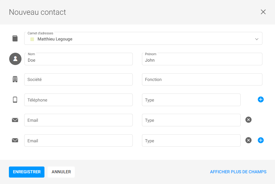 Infomaniak Mail - New contact card