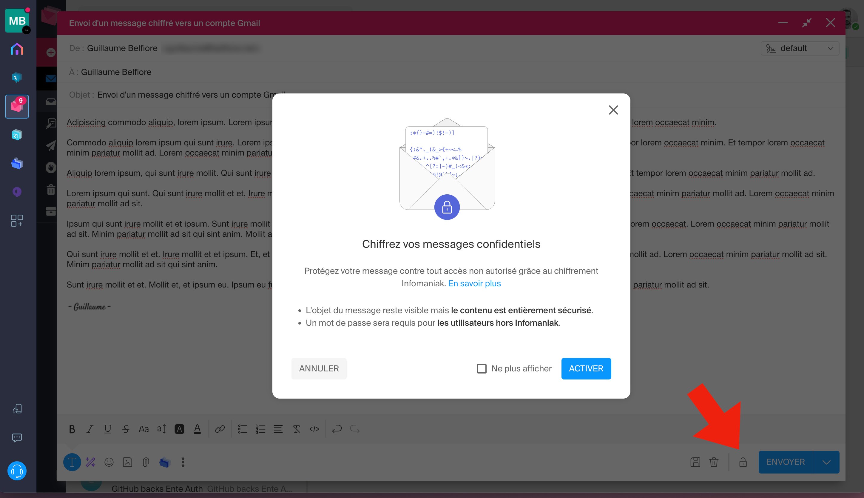 Infomaniak - Validation options for logins to the mailbox