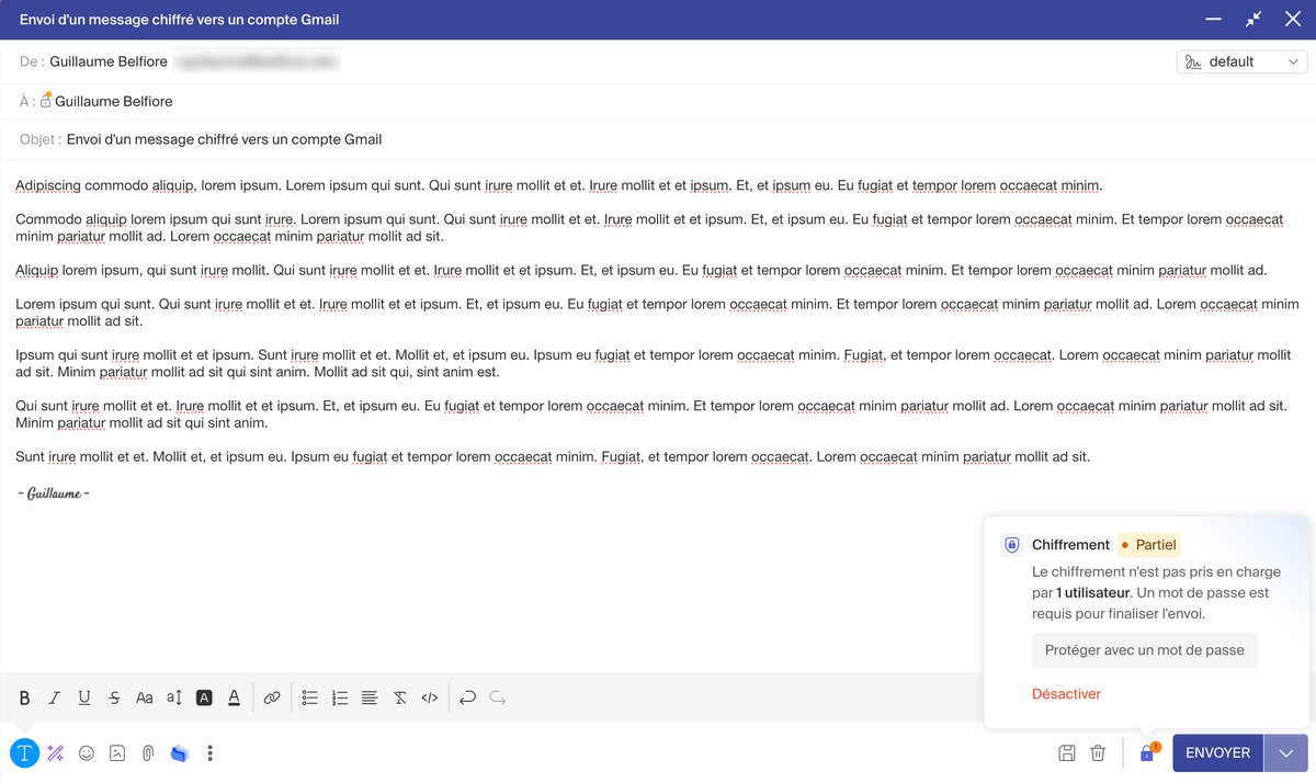 Infomaniak Mail - the options