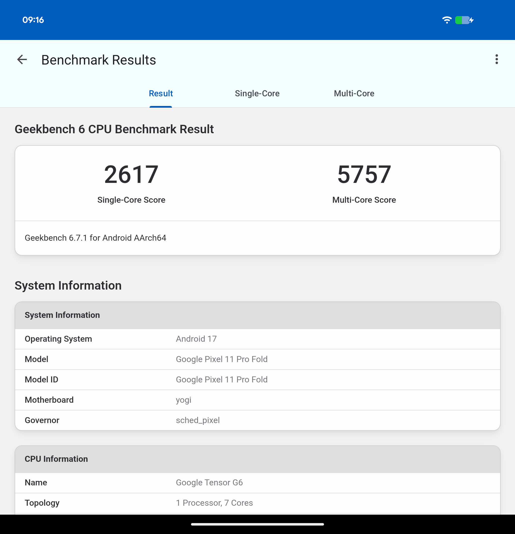 Geekbench. ©Marc Mitrani pour Clubic