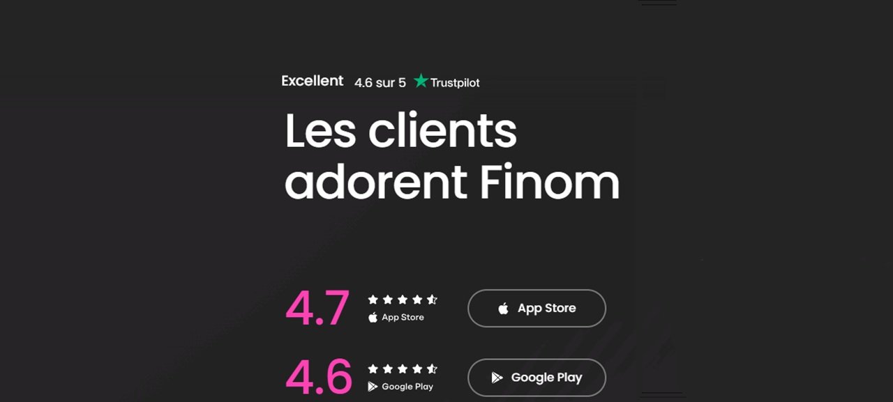 Les plateformes d'avis les plus populaires semblent plébisciter Finom - Capture d'écran ©Finom / Clubic