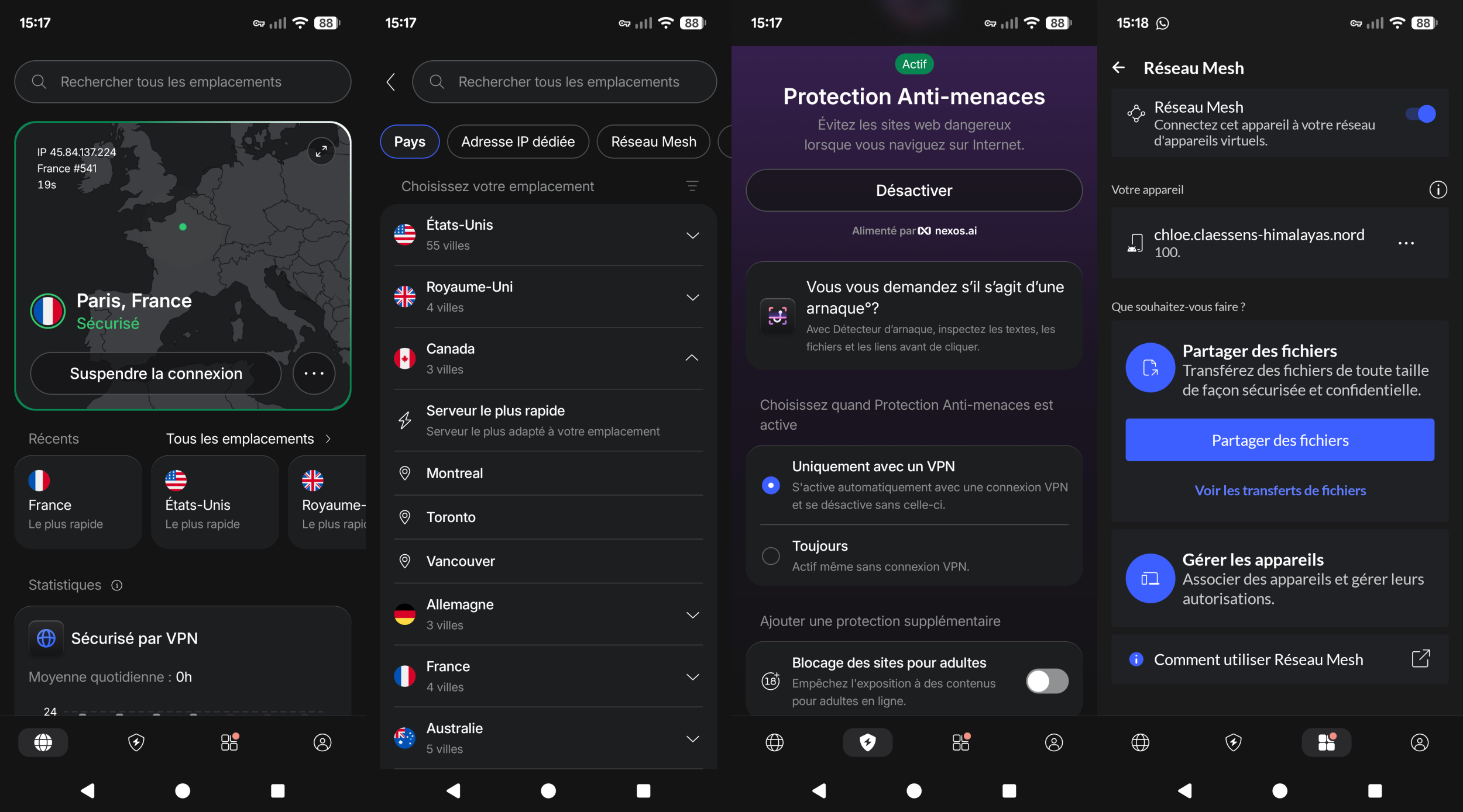 NordVPN - Android app. © Clubic
