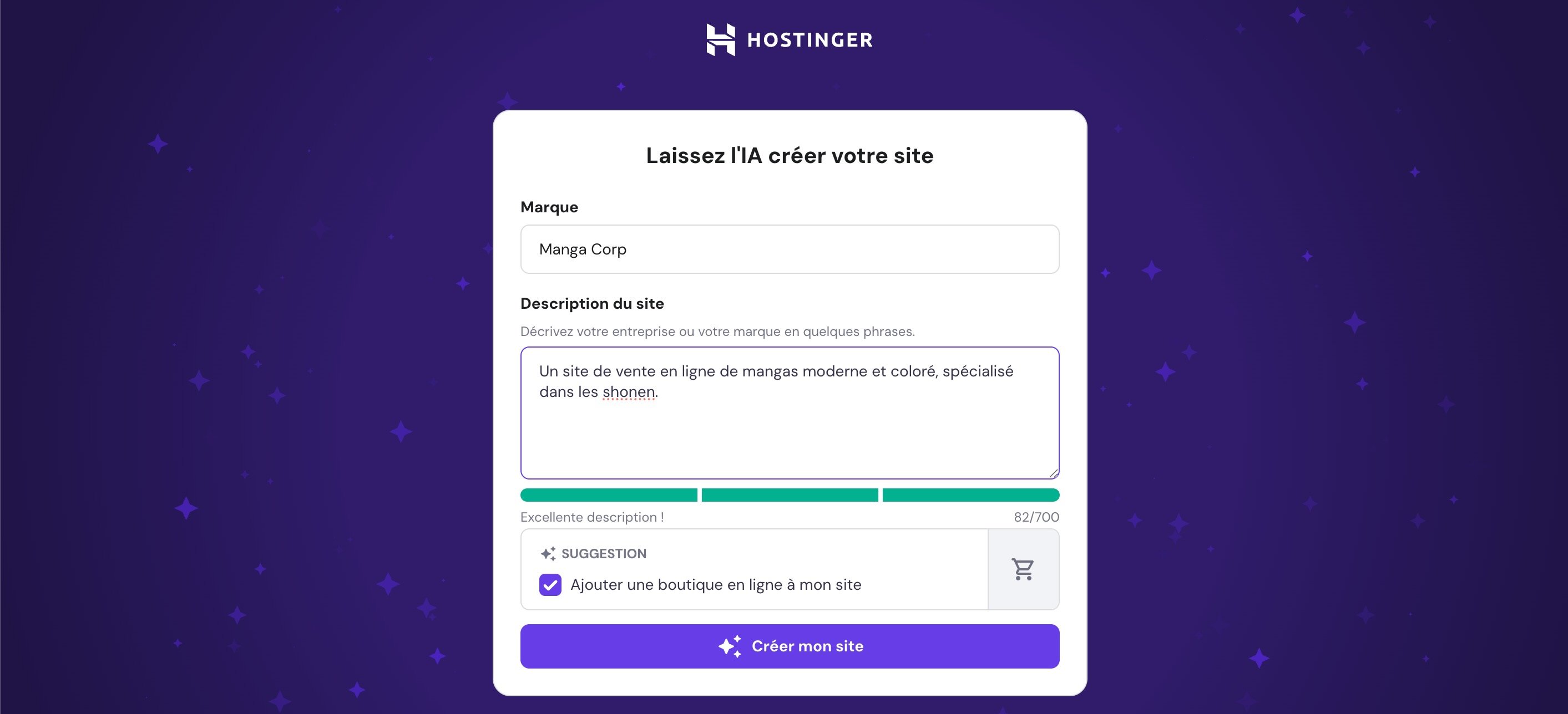 Hostinger Website Builder - AI Designer. ©Hostinger