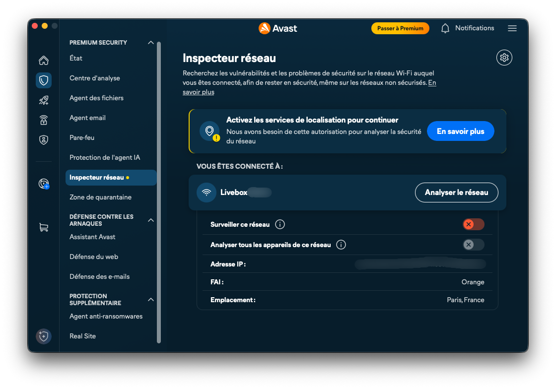 Avast Ultimate - Network inspector. © Clubic