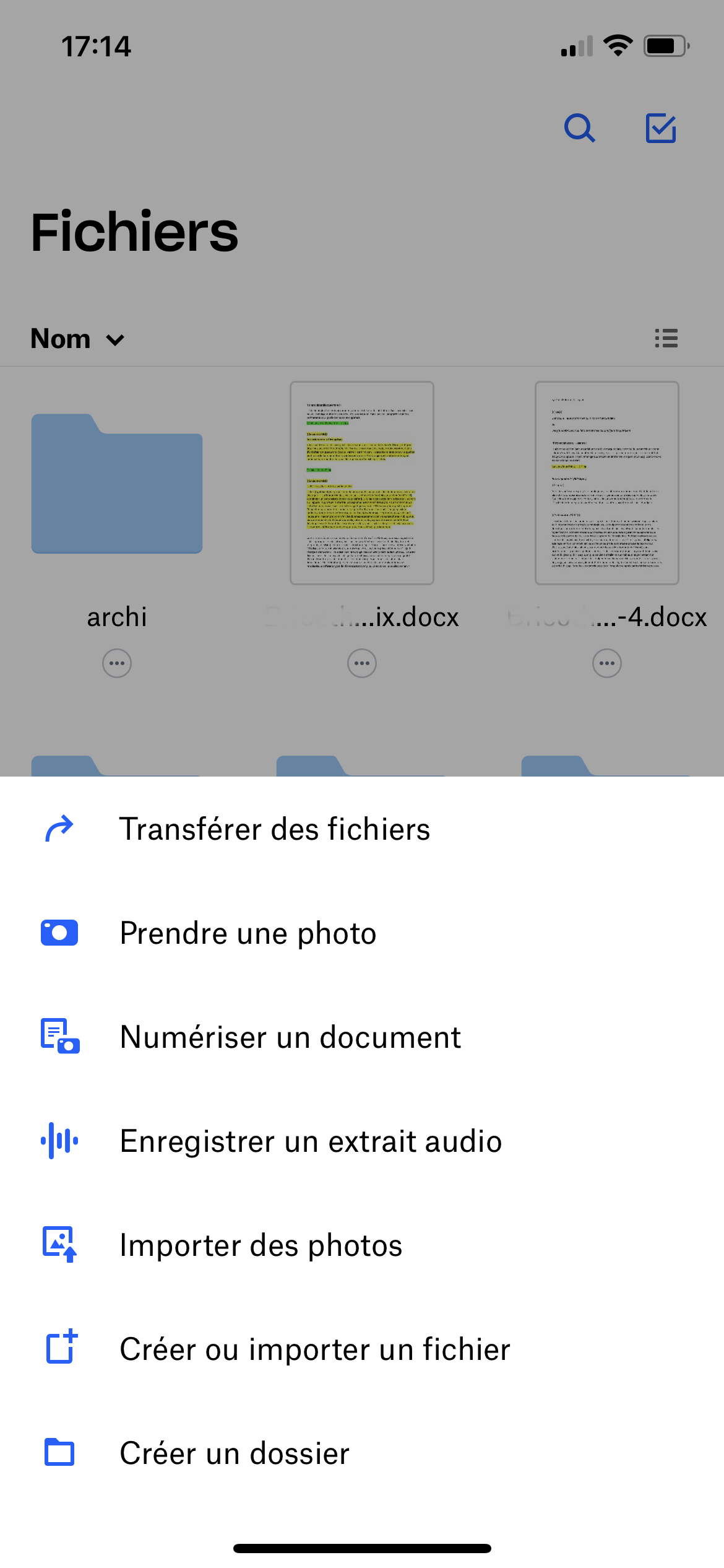 Dropbox - Fichiers Interface iOS ©Dropbox