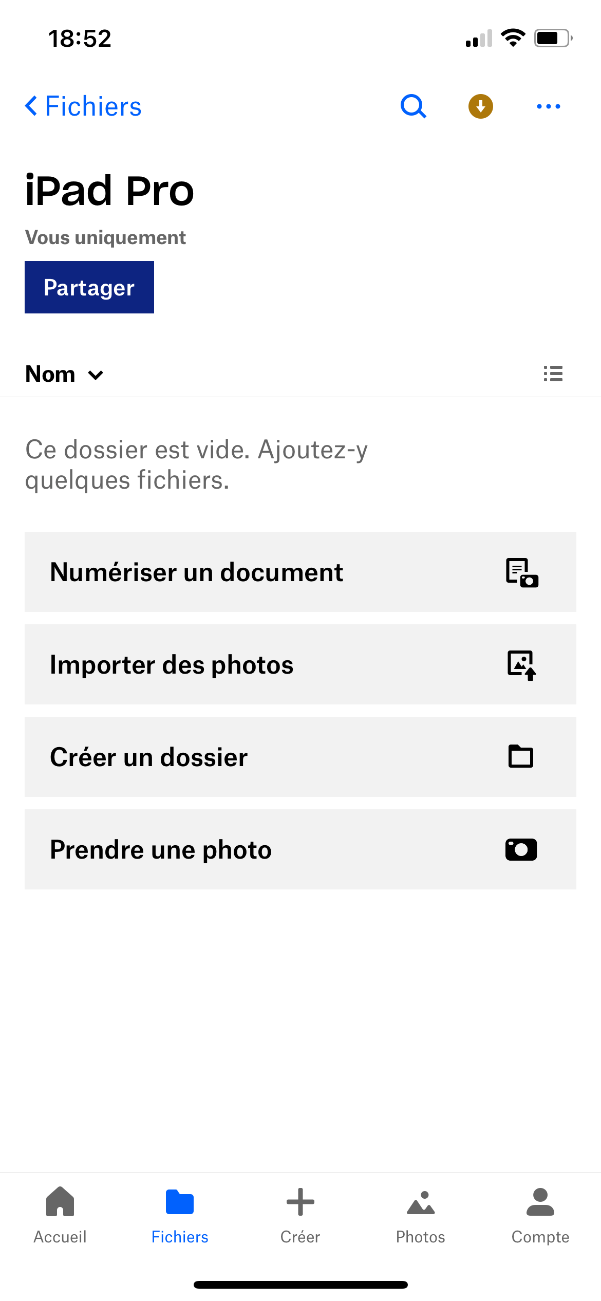 Dropbox - iPad Pro Interface iOS ©Dropbox
