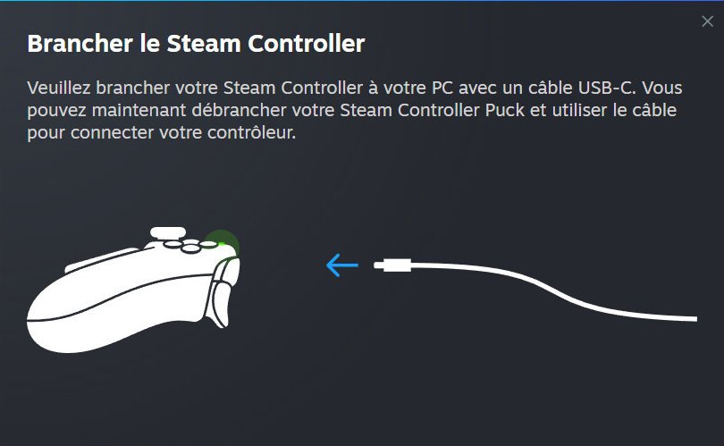 Steam Controller connected to Steam