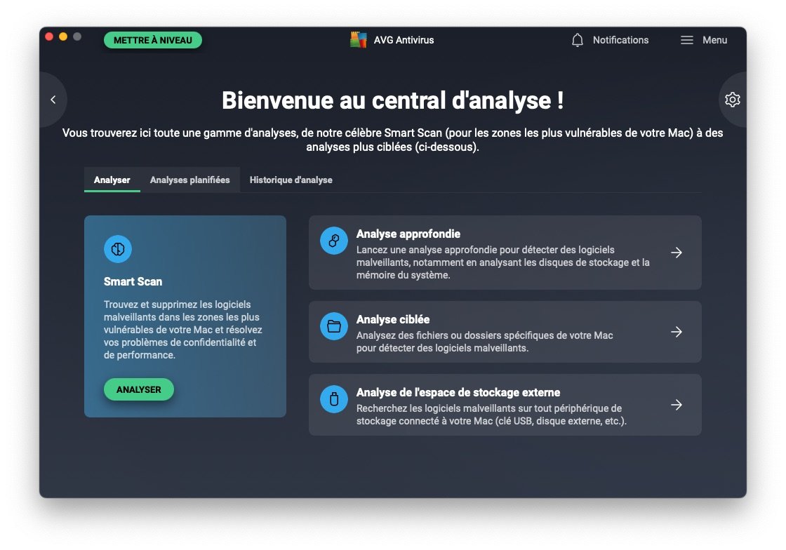 AVG Antivirus - Center of analysis