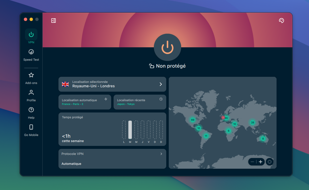 ExpressVPN - The connection interface. © Clubic