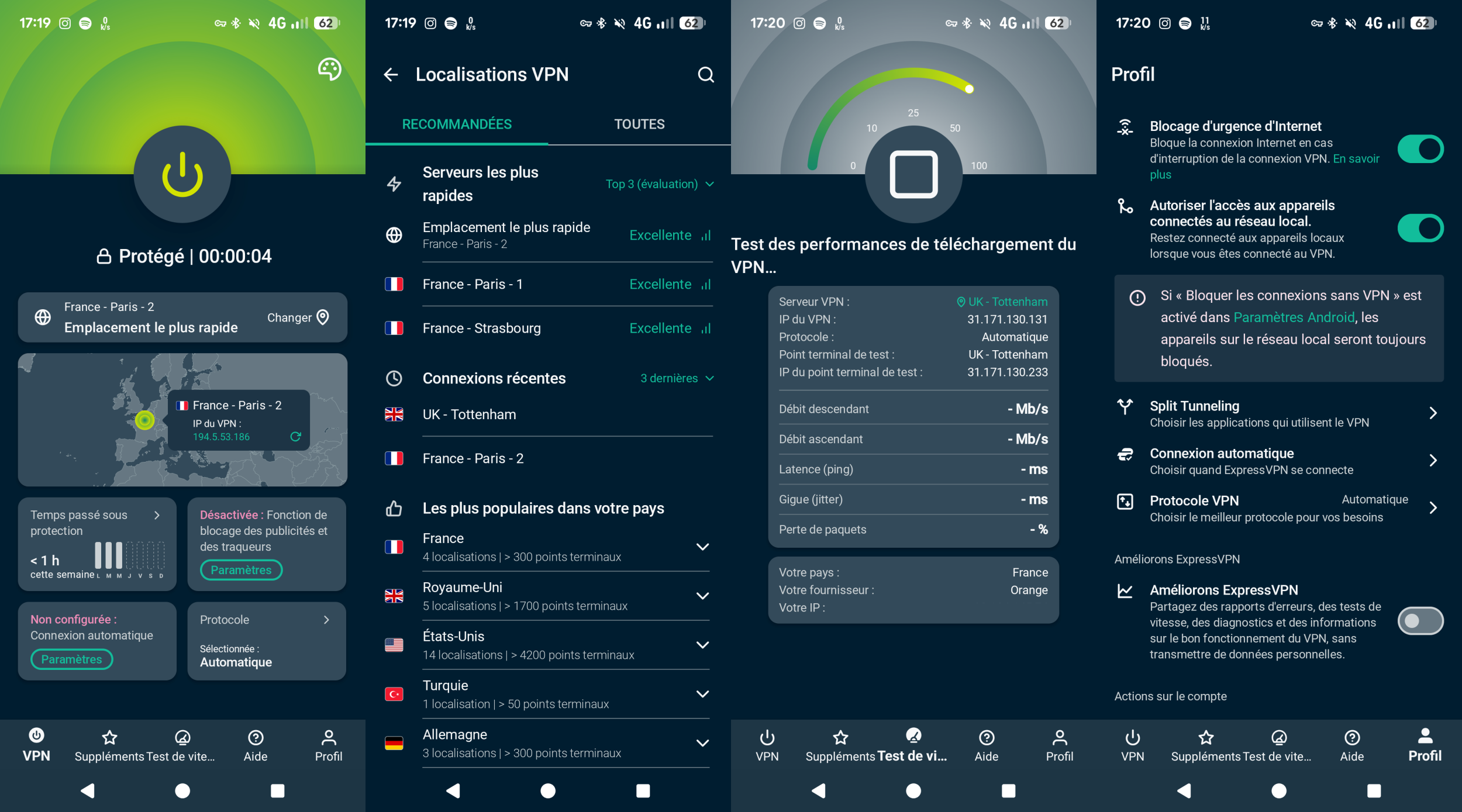 ExpressVPN - The Android app. © Clubic
