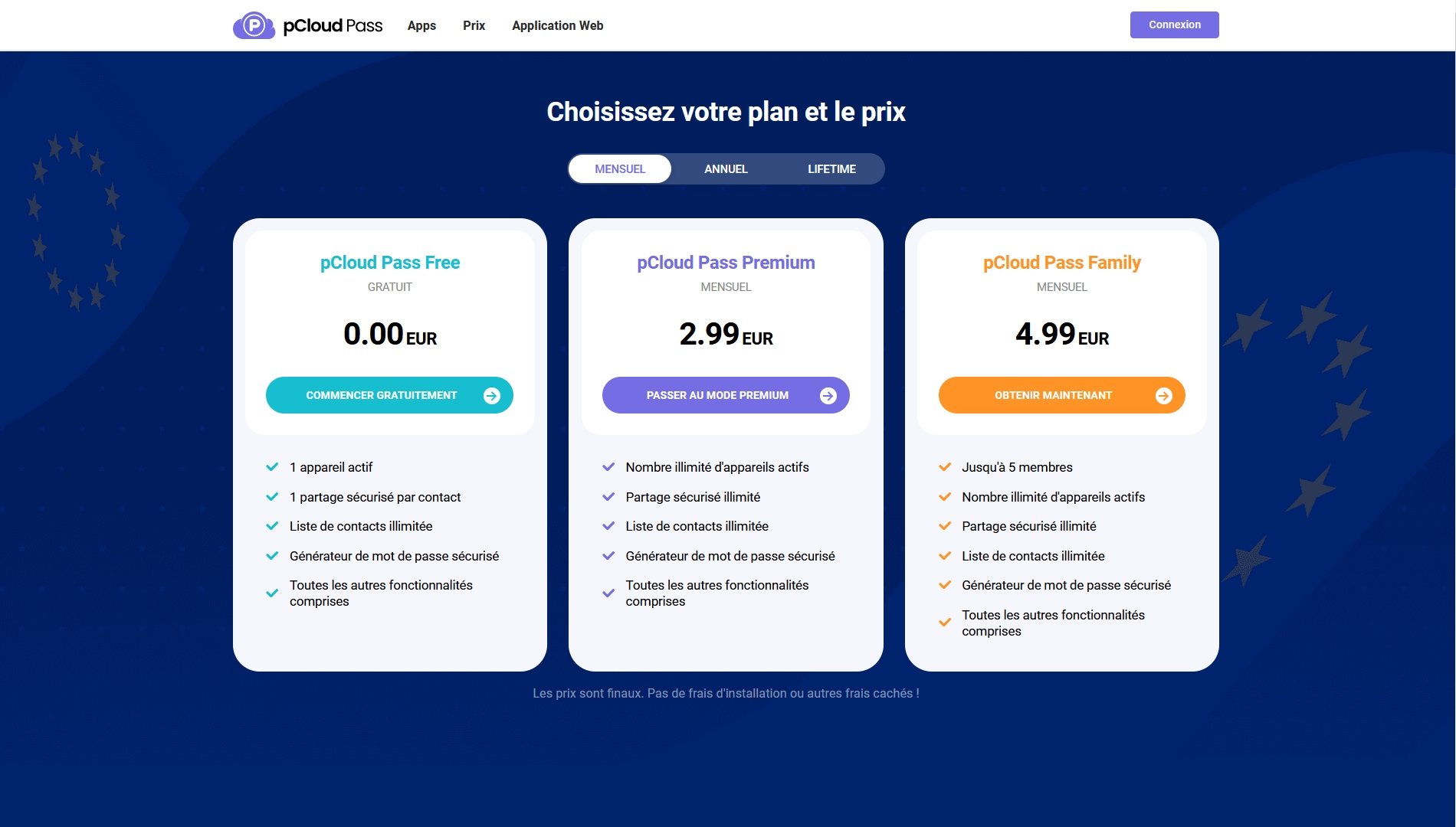 pCloud Pass - Subscriptions and their prices