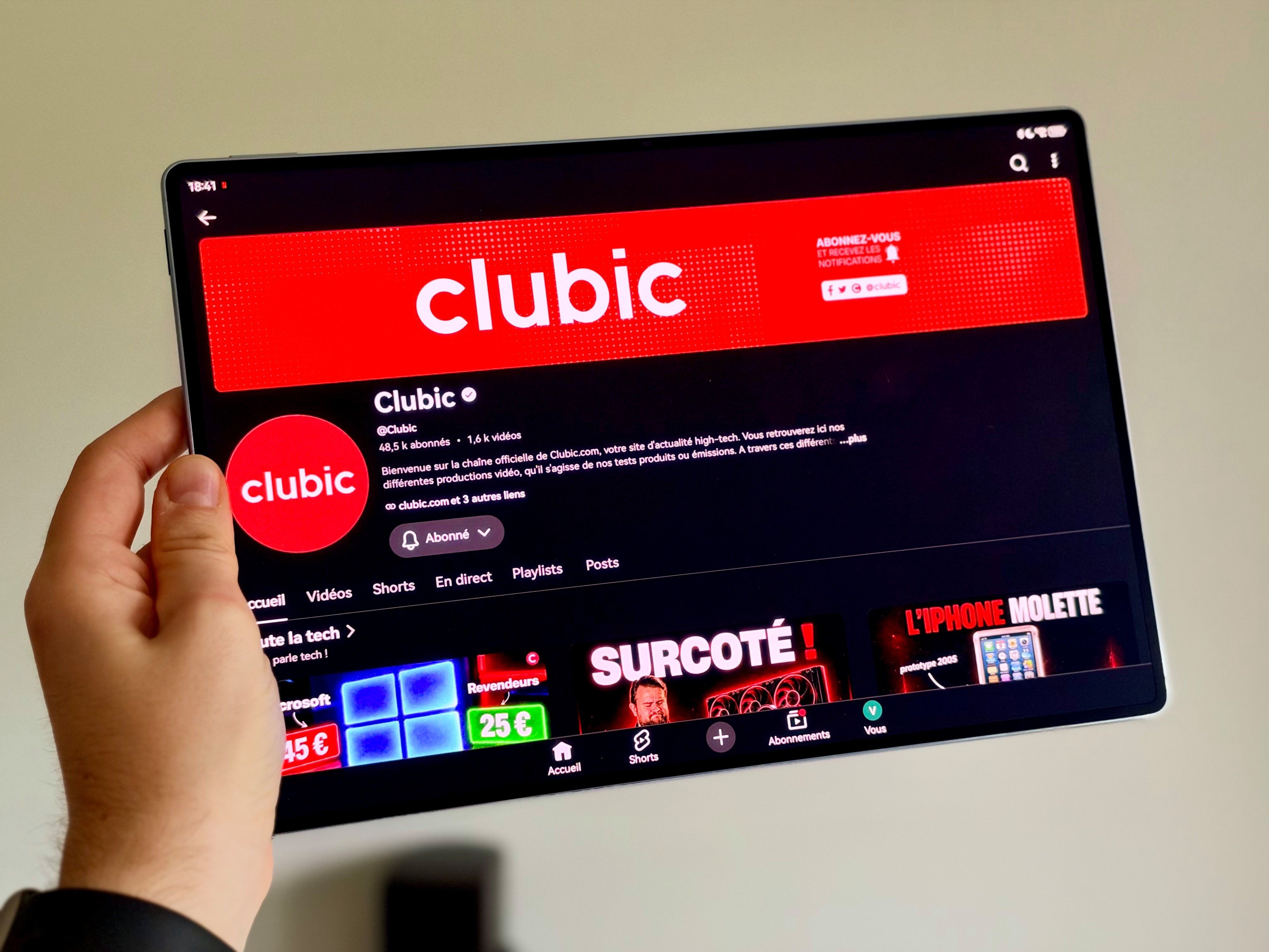 Et hop, YouTube natively on a Huawei tablet ©Mathieu Grumiaux