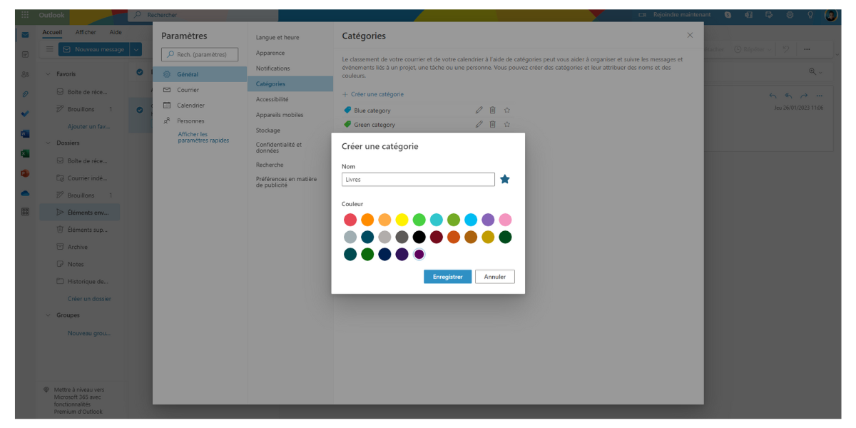 Outlook - Creating a category