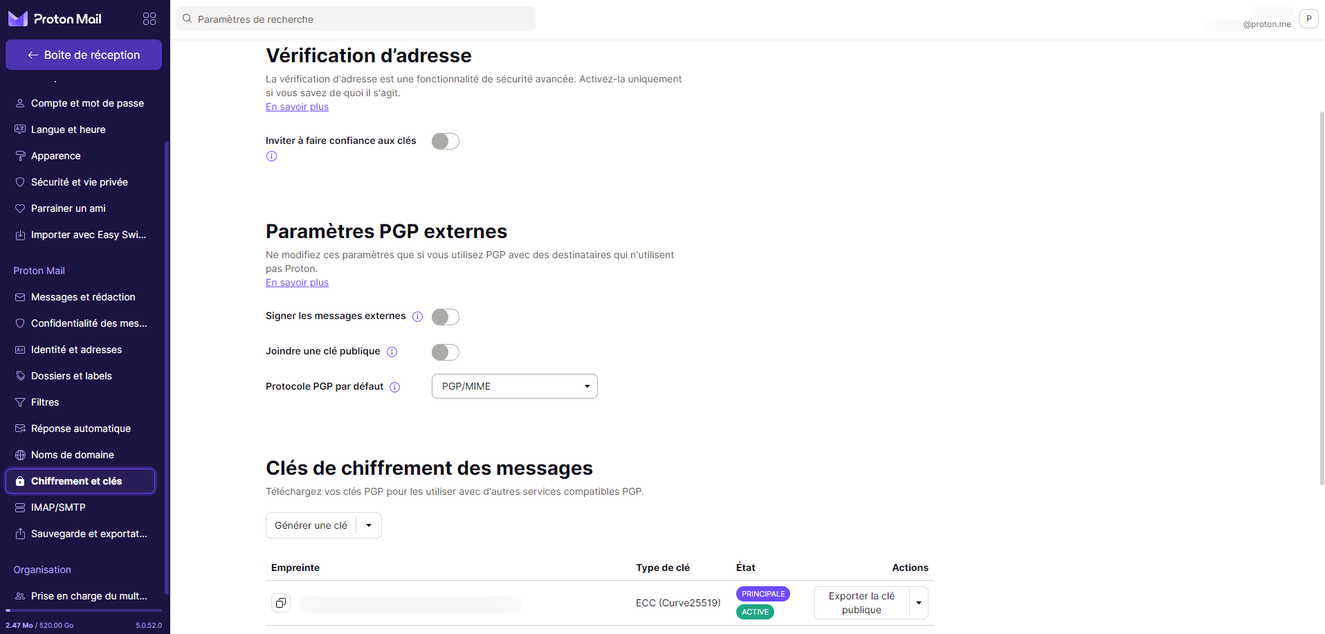 Proton Mail - End-to-end encryption of a message ©Proton